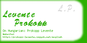 levente prokopp business card